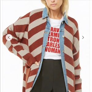 Striped Brushed Cardigan